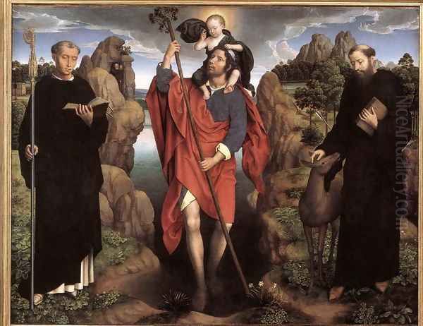 Triptych of the Family Moreel (central panel) 1484 Oil Painting by (manner of) Memling, Hans