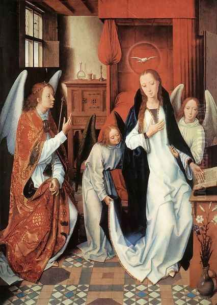 The Annunciation c. 1489 Oil Painting by (manner of) Memling, Hans