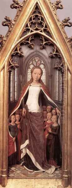 St Ursula Shrine- St Ursula anad the Holy Virgins 1489 Oil Painting by (manner of) Memling, Hans