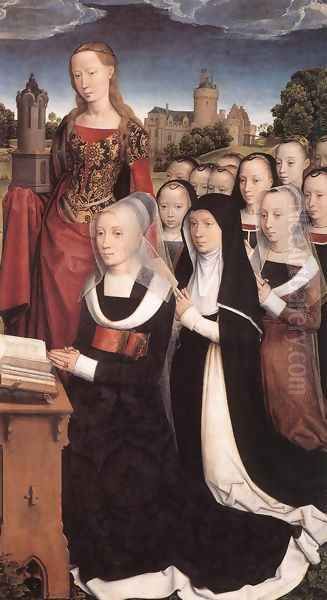 Triptych of the Family Moreel (right wing) 1484 Oil Painting by (manner of) Memling, Hans