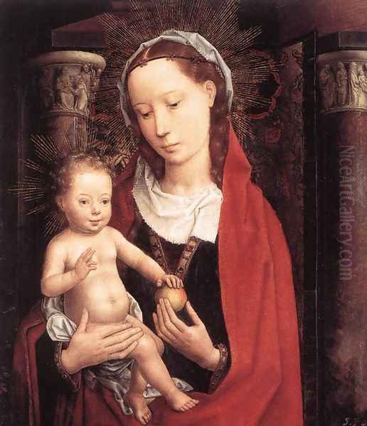 Standing Virgin and Child c. 1490 Oil Painting by (manner of) Memling, Hans