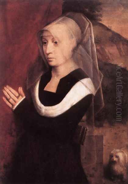 Donor (2) c. 1490 Oil Painting by (manner of) Memling, Hans