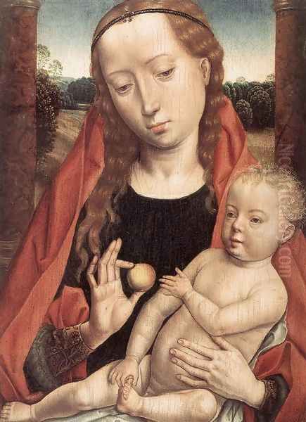 Virgin with the Child Reaching for his Toe 1490s Oil Painting by (manner of) Memling, Hans