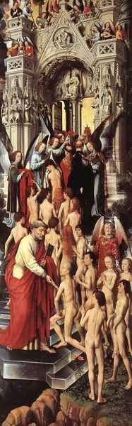 Last Judgment Triptych (left wing) [detail: 1] Oil Painting by (manner of) Memling, Hans