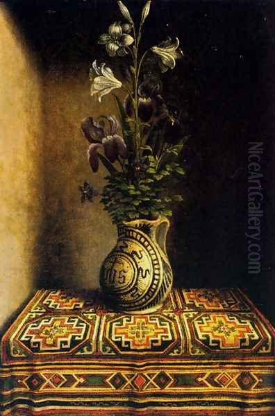 Marian Flowerpiece Oil Painting by (manner of) Memling, Hans