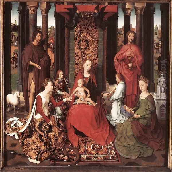 St John Altarpiece [detail: 6, central panel] Oil Painting by (manner of) Memling, Hans