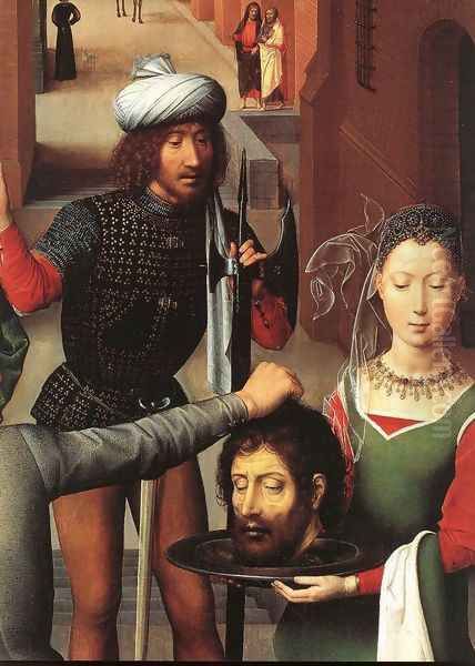 St John Altarpiece [detail: 2, left wing] Oil Painting by (manner of) Memling, Hans