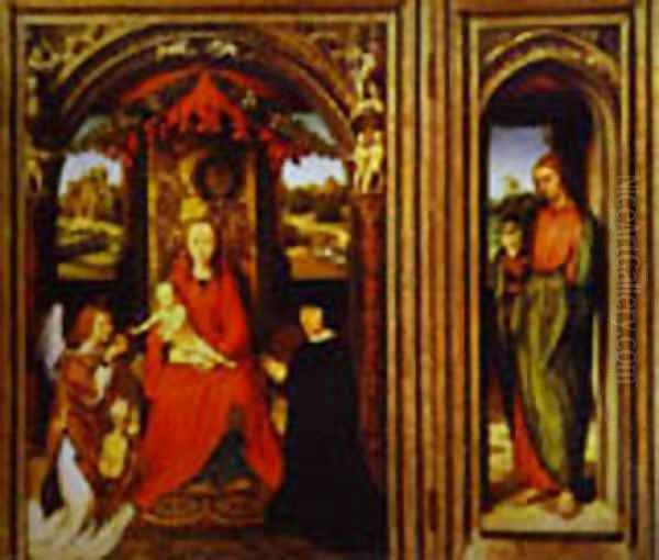 Altar Of Saints John The Baptist And John The Evangelist Oil Painting by (manner of) Memling, Hans