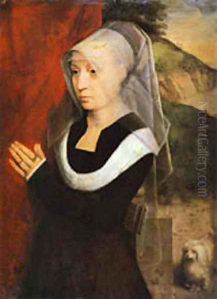 Portrait Of A Praying Woman 1485 Oil Painting by (manner of) Memling, Hans
