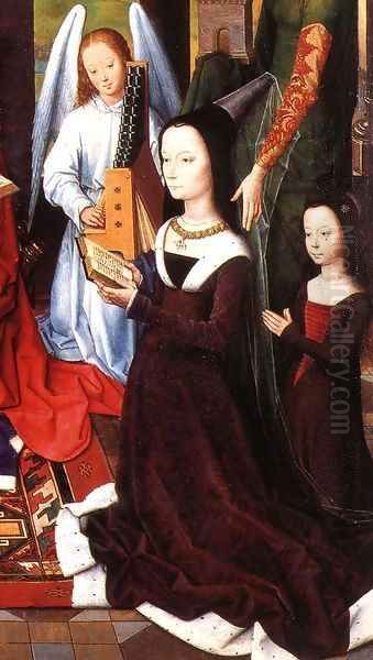 The Donne Triptych (detail) 2 Oil Painting by (manner of) Memling, Hans