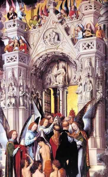 Last Judgment Triptych (detail) Oil Painting by (manner of) Memling, Hans