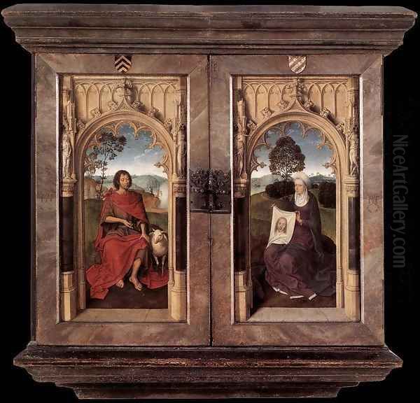 Triptych of Jan Floreins (reverse) Oil Painting by (manner of) Memling, Hans