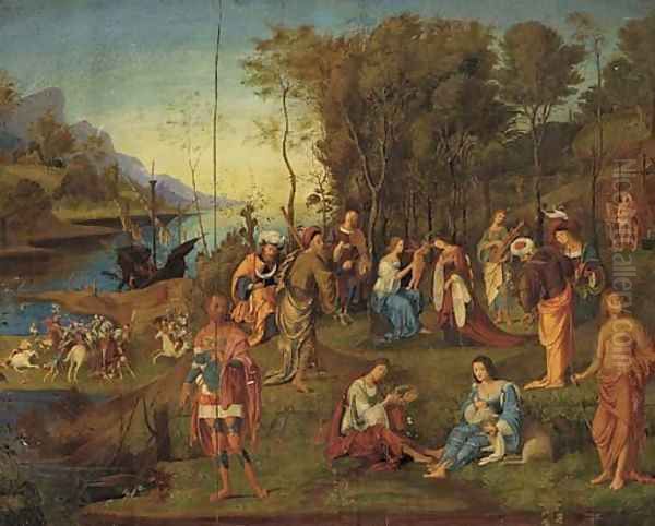 An allegory of war and peace Oil Painting by (manner of) Memling, Hans