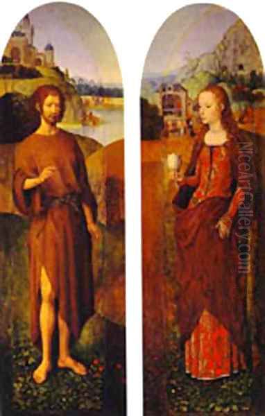 St John The Baptist And St Mary Magdalen Oil Painting by (manner of) Memling, Hans