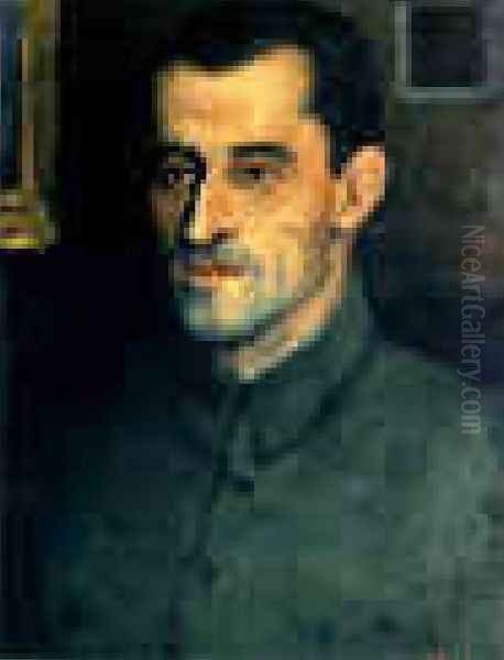 Portrait Of V A Pavlov Oil Painting by Kazimir Severinovich Malevich