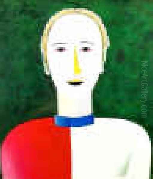 Portrait Of A Female Oil Painting by Kazimir Severinovich Malevich