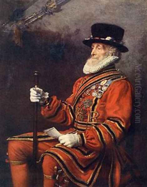 A Yeoman of the Guard Oil Painting by Sir John Everett Millais