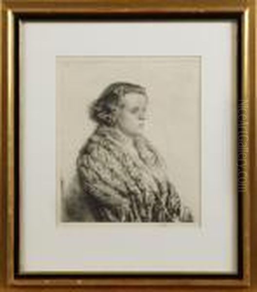 Ung Kvinna Med Pals Oil Painting by Axel Fridell