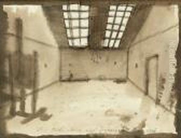 Herr Fridell Atelier Vid Tegnergatan Varen 1916 Oil Painting by Axel Fridell