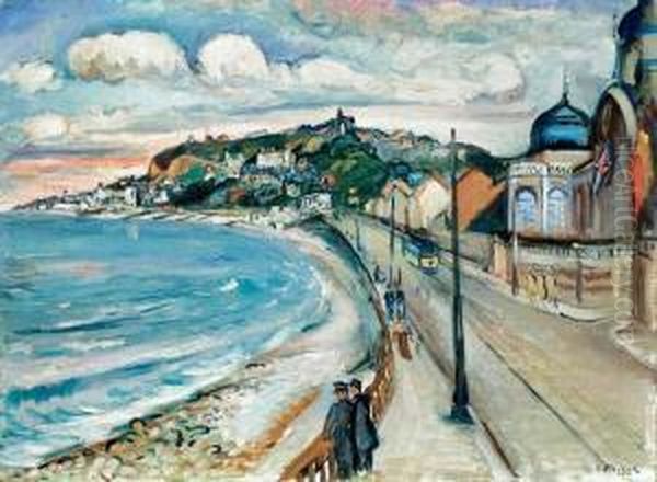 Bord De Mer, 
La Promenade A Sainte Adresse Oil Painting by Emile-Othon Friesz