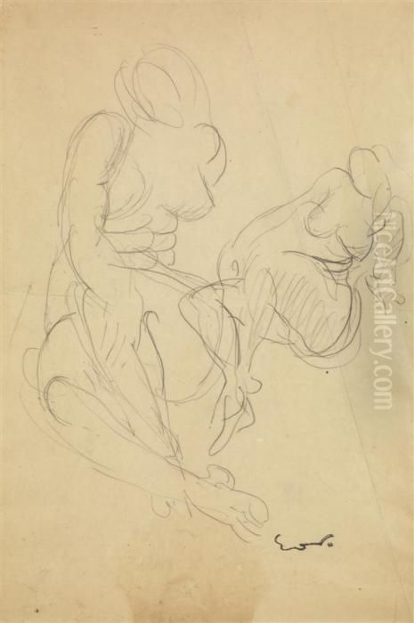 Deux Nus Assis Oil Painting by Emile-Othon Friesz