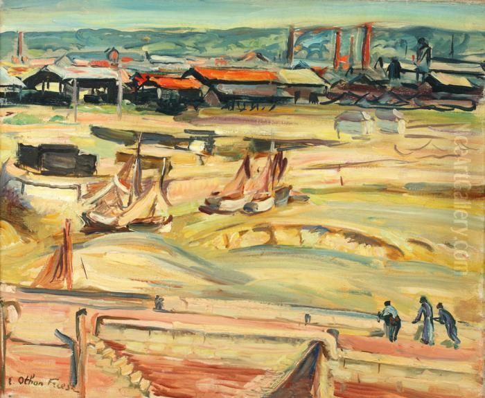 Port A Maree Basse Oil Painting by Emile-Othon Friesz