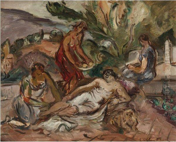 Les Baigneuses Oil Painting by Emile-Othon Friesz
