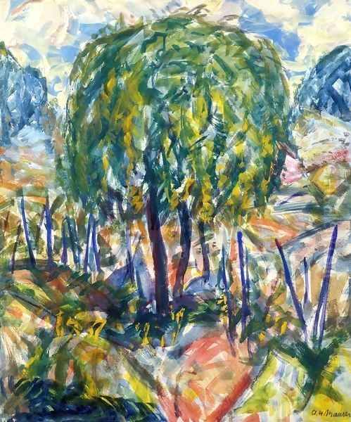 Landscape 1915-1916 Oil Painting by Alfred Henry Maurer