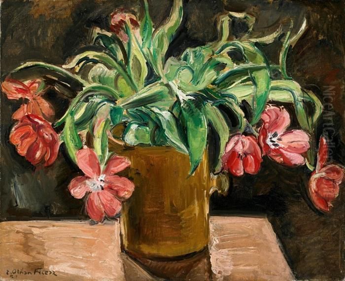 Les Tulipes Rouges Oil Painting by Emile-Othon Friesz