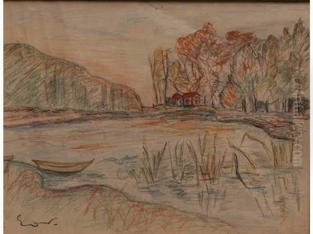 Bord De Riviere Oil Painting by Emile-Othon Friesz