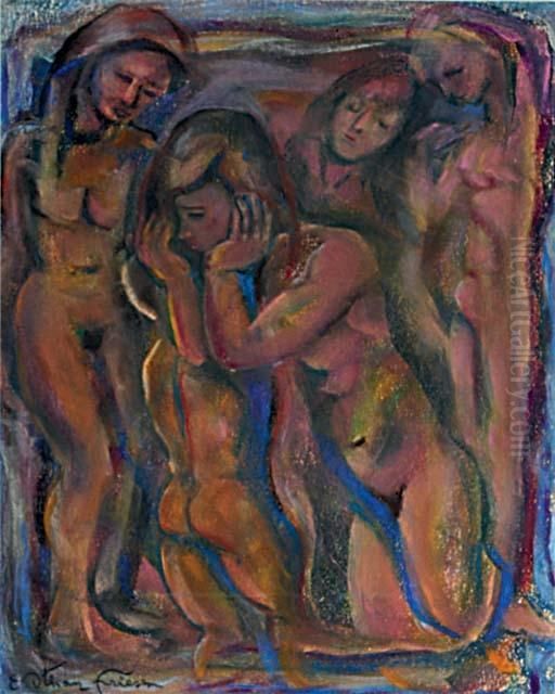 Nudes Posing Oil Painting by Emile-Othon Friesz