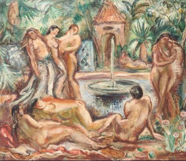 Les Jardins De L'emir Oil Painting by Emile-Othon Friesz