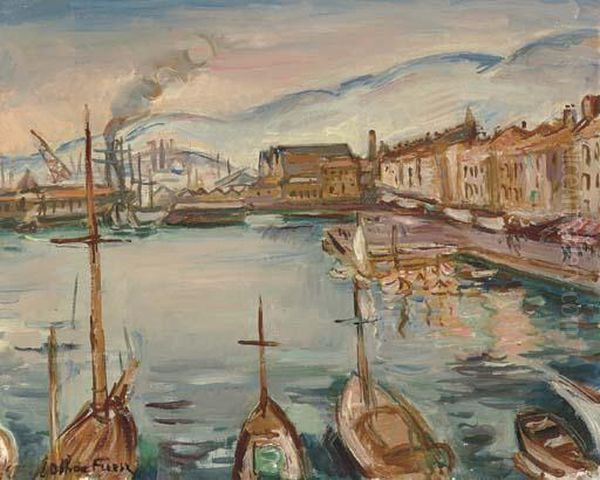 Le Port De Touloune Oil Painting by Emile-Othon Friesz
