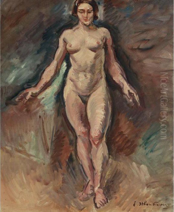 Nu (personnage Symbolique De La Paix) Oil Painting by Emile-Othon Friesz