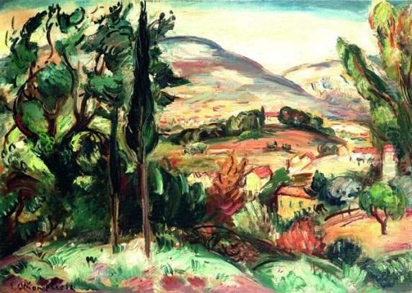 Paysage, Cap Brun, Toulon Oil Painting by Emile-Othon Friesz
