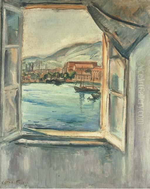 La Fenetre Sur Le Port De Toulon Oil Painting by Emile-Othon Friesz