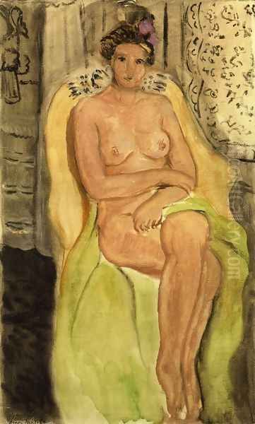 Nude in an Armchair, Legs Crossed Oil Painting by Henri Matisse