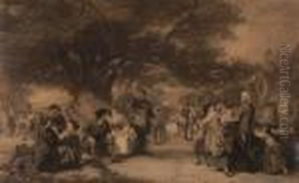 An English Merry Making In The Olden Time Oil Painting by William Powell Frith