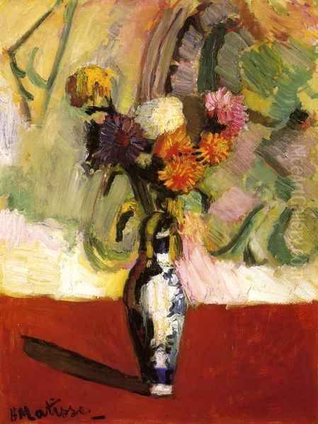 Chrysanthemums in a Chinese Vase Oil Painting by Henri Matisse
