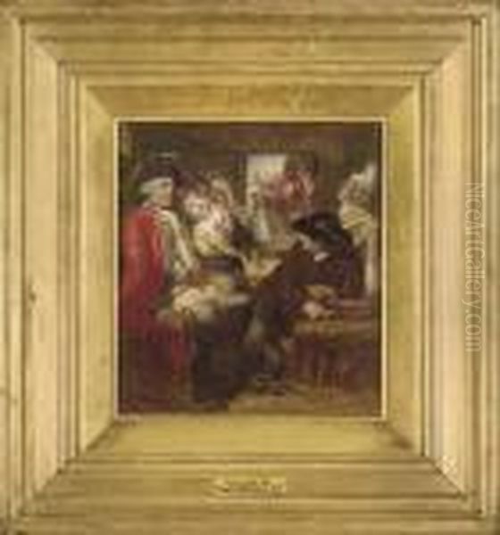 A Sketch For 'a Stagecoach 
Adventure In 1750, Bagshot Heath. ''fie! A Soldier, And Afear'd.'' Oil Painting by William Powell Frith