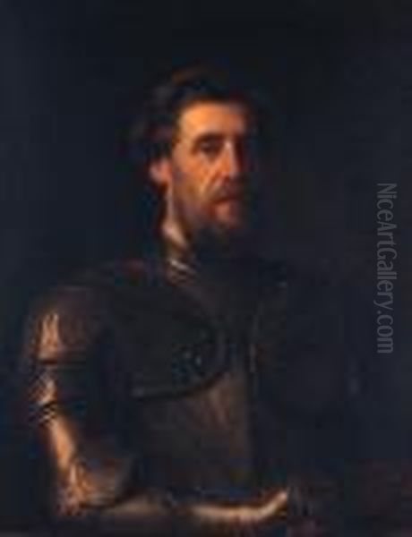 A Man In Armour Oil Painting by William Powell Frith