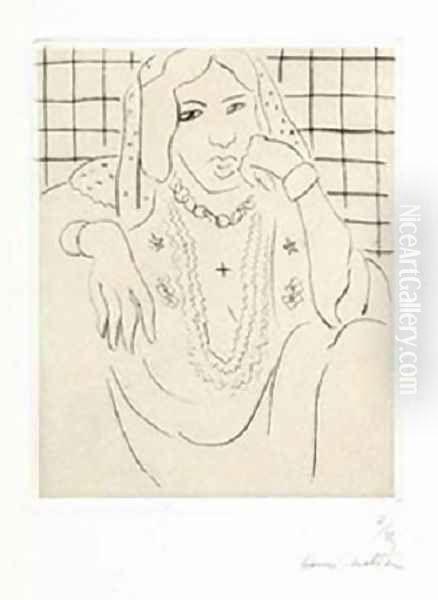 Odalisque sur Fond a Carreaux Oil Painting by Henri Matisse