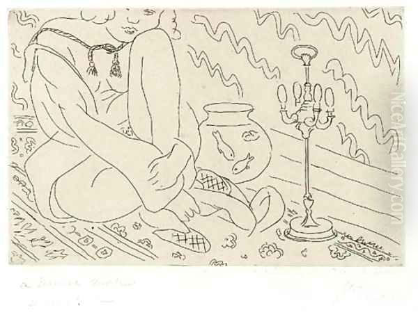 Figure au Visage coupe assise dans un Interieur Oil Painting by Henri Matisse