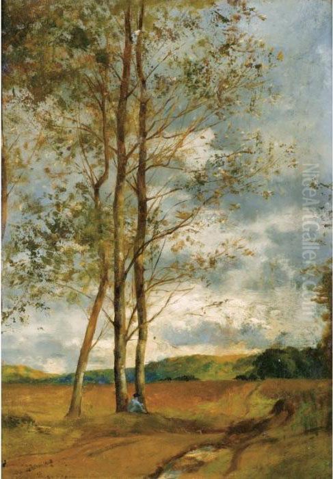 Bouleaux A Montoire, Pres De 
Blois [eugene Samuel Auguste Fromentin ; Birch In Montoire, Near Blois ;
 Oil On Panel Signed And Dedicated Pour Marguerite F/ Son Pere 
Eug.fromentin; Dated Lower Left 1865. Marguerite Was The Artist's 
Daughter.] Oil Painting by Eugene Fromentin