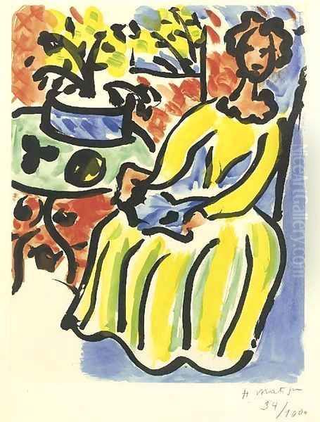 Marie-Jose en robe jaune Oil Painting by Henri Matisse