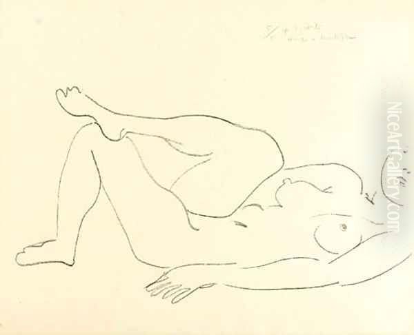 Nu couche au Visage incomplet--Etude de Jambes Oil Painting by Henri Matisse