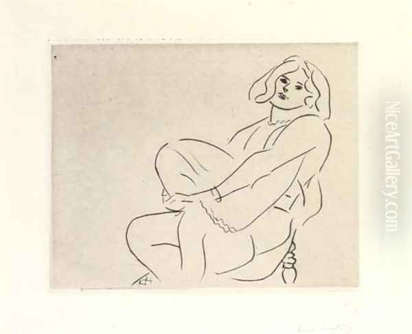 Jeune Femme enserrant son Genou gauche Oil Painting by Henri Matisse
