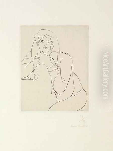 Jeune Femme les Mains jointes sur le Dossier d'un Meuble Oil Painting by Henri Matisse