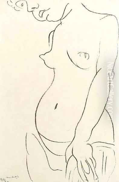 Nu de trois-quarts, une partie de la tete coupee Oil Painting by Henri Matisse