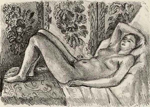 Nu couche au Paravent Louis XIV Oil Painting by Henri Matisse